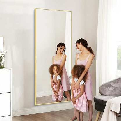 COFENY 36x72inch Bathroom Mirror, Gold Rectangle Mirror with Thin Metal Frame, Large Rectangular Wall Mirrors for Bathroom, Living Roomm, Hair Salon, Big Farmehouse Mirror Hang Horizontal/Vertical