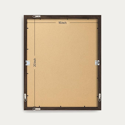 eletecpro 16x20 Picture Frames Set of 5, Gallery Wall Frames Display 11x14 Photo with Mat or 16x20 without Mat, Picture Frame Collage Wall Decor for Wall Mounting, Walnut Brown