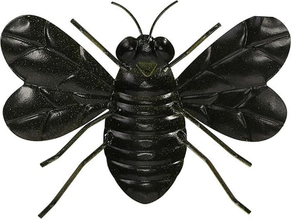 Metal Bee Wall Decor Art Outdoor Garden Fence Patio Yard Art,Hanging Decorations for Living Room, Bedroom,3 Pack