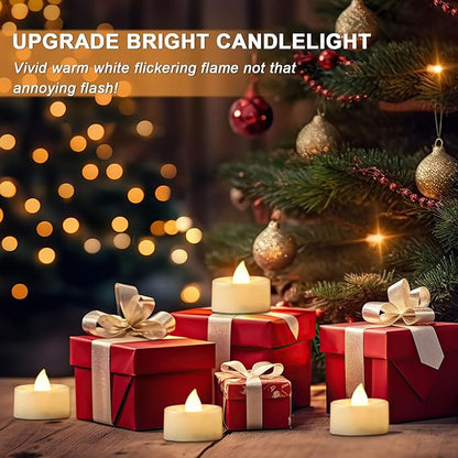 BEICHI Flameless Candles, 50Pack Battery Operated Candle, LED Tea Lights Candles Battery Operated, Flickering Fake Votives for Wedding Halloween Christmas Diwali- Warm White