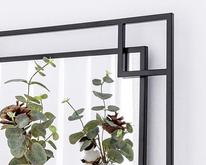 Chende Large Wall Mirror for Decor, 28'x40'' Black Bathroom Mirror with Metal Frame, Elegant Decorative Mirror for Entrance, Dining Room, Bedroom