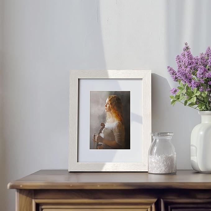 Momentworth 8x10 Picture Frame with Mat for 5x7 Set of 4, Multicolour Wood Grain 8 x 10 Gallery Wall Picture Frames for Tabletop or Wall Mounting(4 Pack, Multicolour)