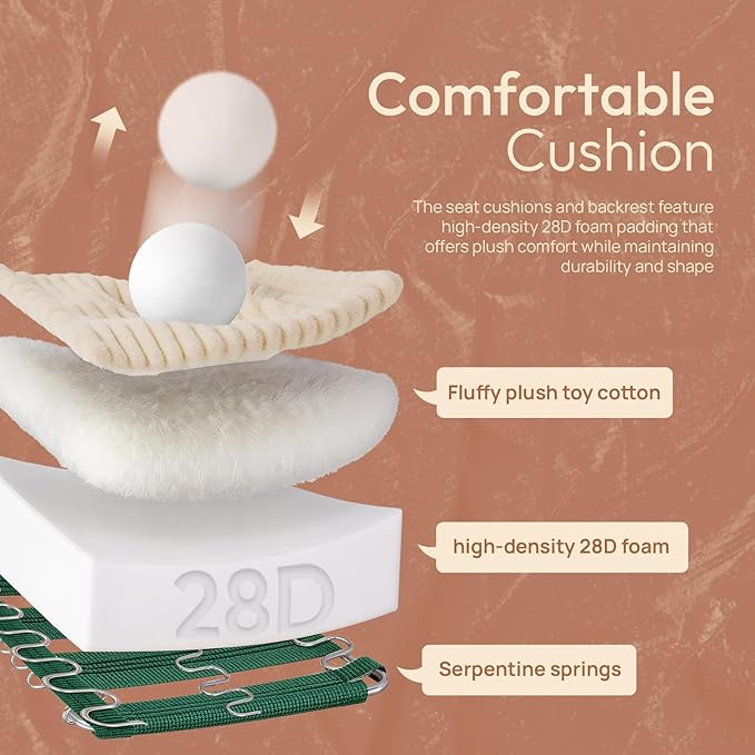 VINGLI Beige Futon Sofa Bed Convertible Loveseat Sleeper Sofa Couch, Corduroy Pullout Sofa Fold Out Couch Bed with USB Ports, Cup Holders, Armrest for Living Room, Bedroom Apartment Room | Loveseat Sleeper