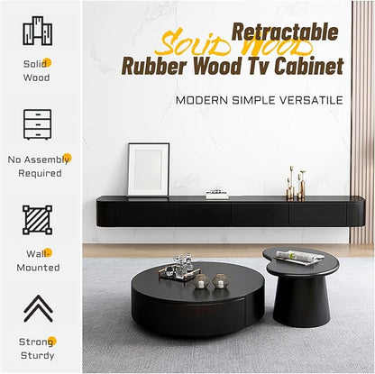 Modern Wall-Mounted Wooden TV Cabinet, Stylish Media Console with Drawers & Cable Management, White Storage Shelf for Living Room, Entertainment Center (B, 160x24x20cm)