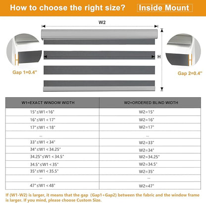 Persilux Cordless Zebra Blinds for Windows Free-Stop Window Shades (27" W X 72" H, Grey) Dual Layer Light Control for Day and Night, Light Filtering Sheer Shades for Home, Easy to Install