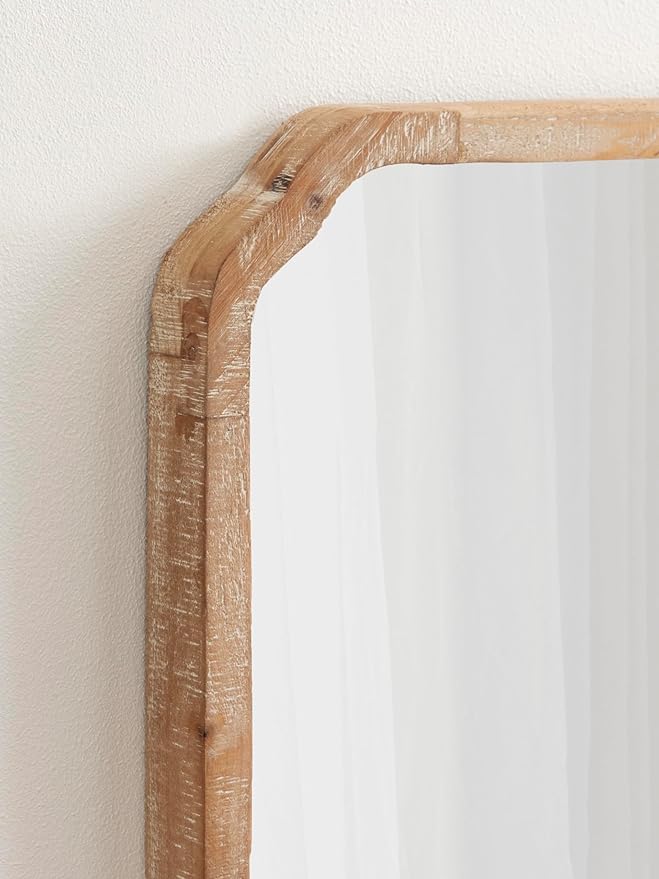 Kate and Laurel Marston Modern Wooden Square Wall Mirror Set, Set of 3, 12 x 12, Rustic Brown, Decorative Three-Piece Mirror Set for Use as Bathroom Mirror Decor or Gallery Wall Mirrors