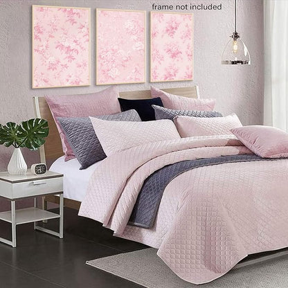 LYPHNX Pink Chinoiserie Flower Poster Wall Art light Pink Love Shack Fancy Canvas Decor Paintings Set of 3 Blush Pink Painting Pictures Home Decor for bedroom Living room Bathroom 12"x16" Unframed