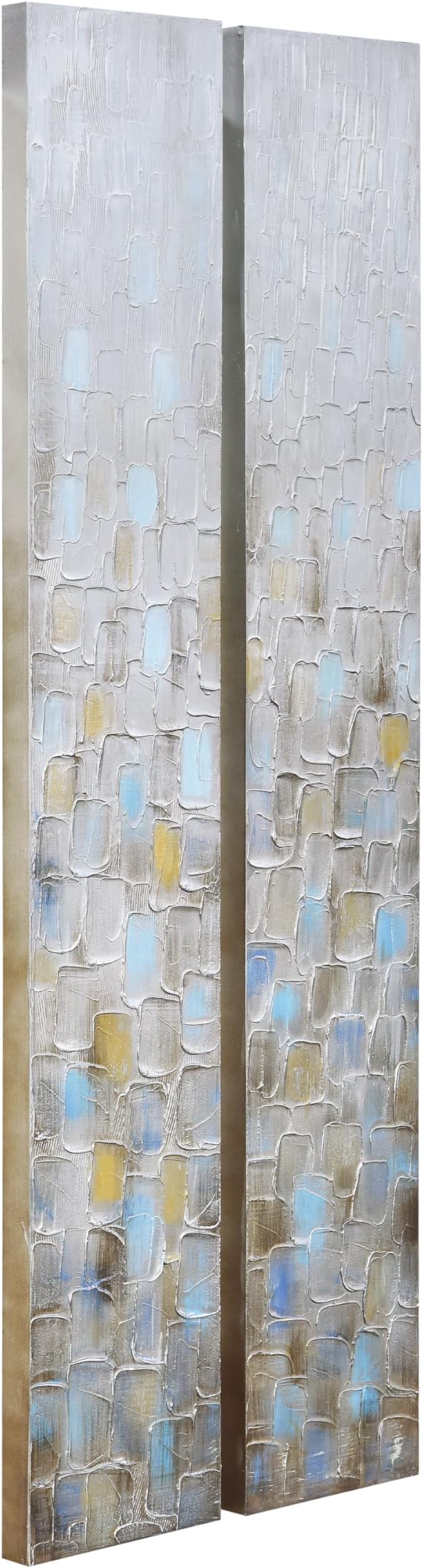 Empire Art Direct Abstract Wall Art Textured Hand Painted Canvas by Martin Edwards, Diptych, 72" x 12" each, Cosmopolitan