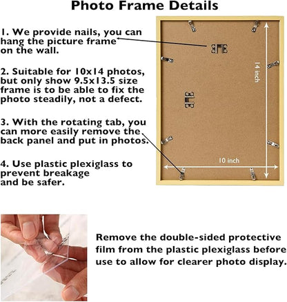 JCJMY 10x14 Picture Frame Set of 6 for 30 x 40cm Diamond Art Painting, Wall Mounting Horizontally or Vertically, 10 x 14 Wall Gallery Poster Photo Frame with Shatter Resistant Plexiglass,6 Pack, Gold