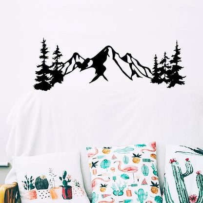 Yuzhuo Metal Mountain Wall Art Decor, Mountain Forest Silhouette Art Suitable for Living Room Bedroom Indoor Outdoor Garden Home Decoration