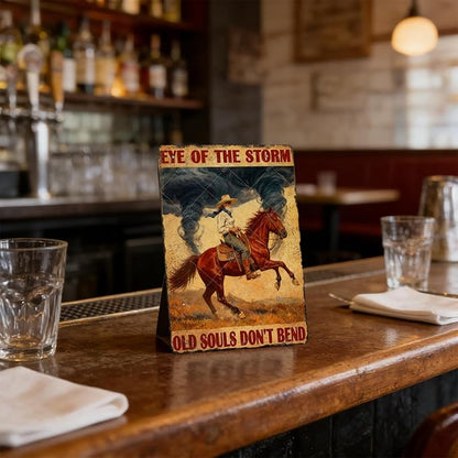 Cowboy Sign Vintage Metal Tin Sign Rustic Wall Art Retro Western Theme Iron Painting Decor for Ranch Kitchen Bar Cafe Game Room 16x12 Inch