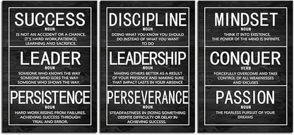 Inspirational Poster Motivational Wall Art Painting 3 Pieces Canvas Print Office Decor Inspiring Framed Quotes for Wall Art Decoration Ready to Hang [60''Wx 28''H]