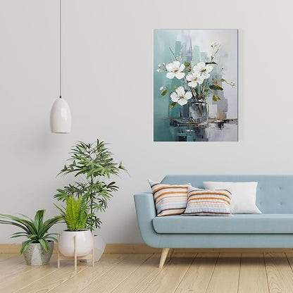 daktenn Floral Canvas Wall Art Bathroom Wall Art Pictures Wall Decor Home Decor Wall Decor for Bedroom Livingroom 24x32 Inches