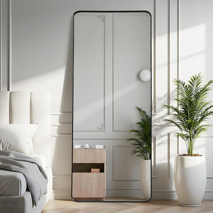 Anpark Rectangle Mirror Full Length 30" x 71" Large Floor Mirror Black Shadow Box Frame Wall Mounted for Home Decor Hanging Leaning Wall Full Body Dressing for Closet Bedroom
