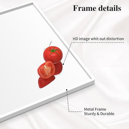 Bathroom Mirror with Shelf, White Rectangle Wall Mirror Metal Frame, Hanging Horizontal or Vertical (24'' X 20'')