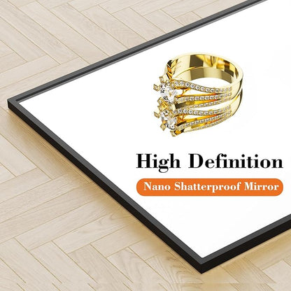 Mirror Full Length, Upgraded 21"x64" Body Wall Mirrors with Shatter-Proof Glass, Floor Standing, Hanging or Leaning, Tall Mirror with Stand Aluminum Alloy Frame for Bedroom, Black