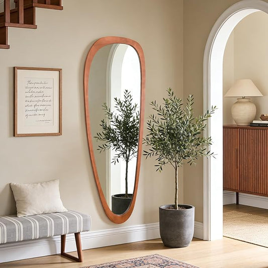 WallBeyond Asymmetrical Mirror, Irregular Mirror Full Length, Boho Wall Mirrors Decorative for Bedroom Living Room Entryway Hall, Mid Century Modern Decor 60" H x 22" W