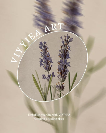 VIYYIEA Vintage French Country Farmhouse Wall Art Decor for Kitchen Bathroom Bedroom, Aesthetic Botanical Lavender Flower Herb Pictures,12x16inch,Gold Framed Canvas Prints Paintings