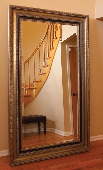 Howard Elliott Collection Texan Leaner Full Length Mirror, Oversized Wood Frame Floor or Wall Mirror, Traditional Standing or Leaning Vanity for Living Room, Bedroom & Home Decor Display, 87 x 51 Inch