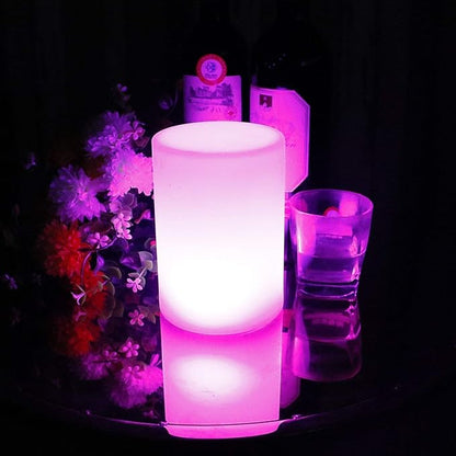 Cylinder Shape Color LED Mood Lamp, Rechargeable Dimmable Night Light with Remote Control 16 Dimmable Colors 4 Effects for Kids and Adults,Ambient Decorative Party Lighting (10 * 15cm)