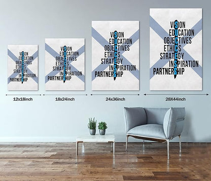 Motivational Wall Art Inspirational Canvas Painting Positive Quotes Posters INSPIRATION PARTNERSHIP Picture Prints HD Print Artwork Home Office Living Room Decor Framed Ready to Hang-28 Wx44 H