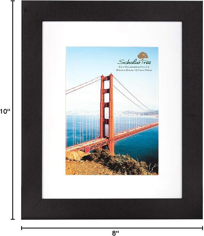Rustic Picture Frame with Mat (Black, 8x10 inches)