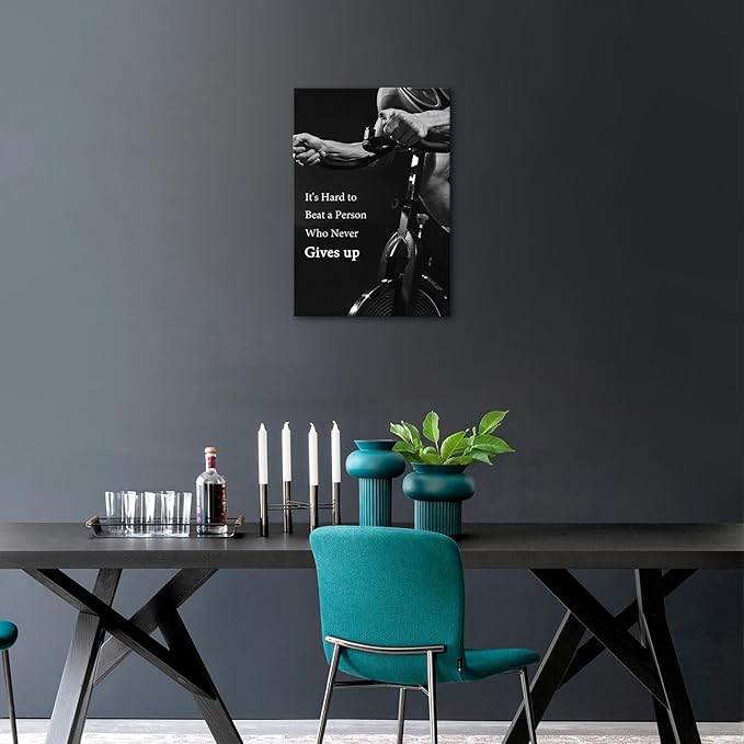 Jumong Motivational Quotes-Never Gives up-Inspirational Office Wall Art, Sport Encouraging Canvas Posters for Office, Living Room Decor, Gallery-Wrapped Canvas Art Set Framed Ready to Hang