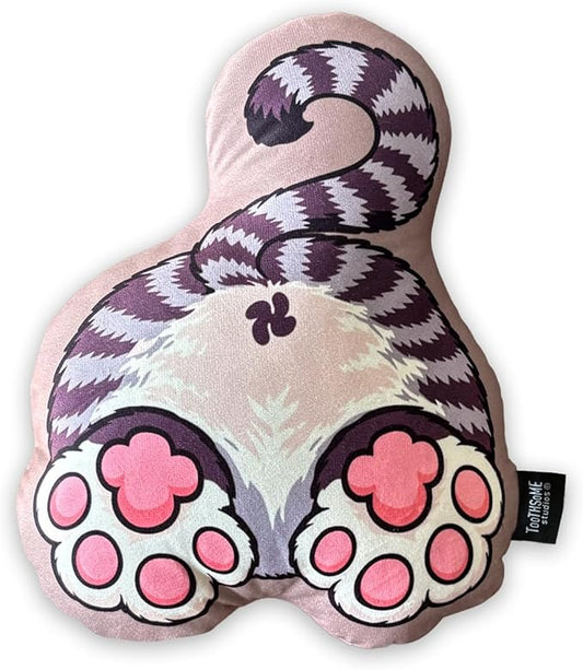 Toothsome Studios Tabby Cat Shape Butt Pillow, Polyester Cotton Stuffed Throw, Novelty Animal Design, Multi-Color, 12 Inches (GrayTabby)