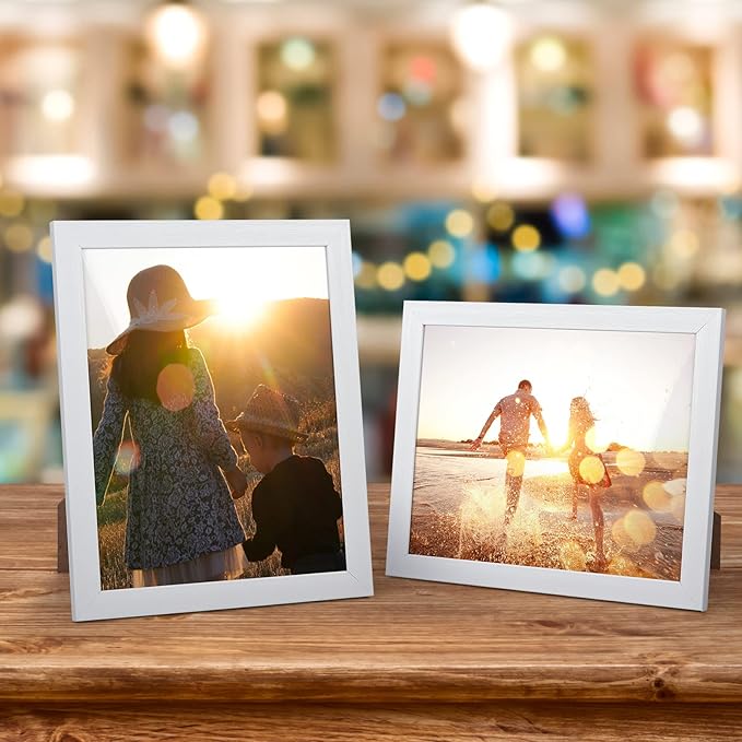 Giftgarden White 8x10 Picture Frame Pack of 12, Multi White Woodgrain 8 by 10 Photo Frames Bulk for Wall or Tabletop Display