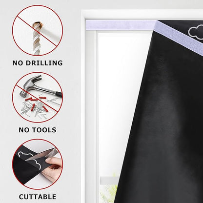 LazBlinds 100% Blackout Roller Shades, No Tools No Drill Cordless Blinds for Windows, Thermal Insulated UV Protection Privacy Window Shades for Bedroom (35''W x 72''H, Stars)