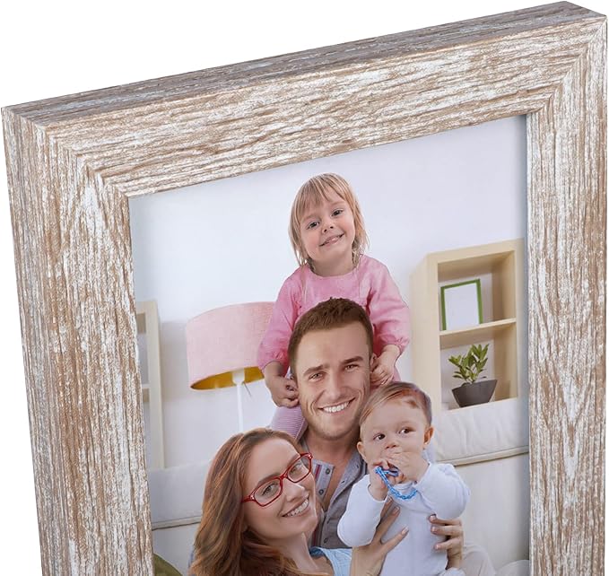 Giftgarden 4x6 Picture Frame Distressed Beige White Set of 12, Multi Rustic Wood Grain 4 by 6 Photo Frames Bulk for Wall or Tabletop Display