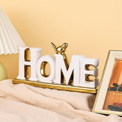 XMGZQ White and Gold Decor for Living Room Bedroom Bookshelf Coffe Table, Home Sign Aesthetic Statues Boho Wedding Accents Decorations, Knick Knacks Home Decor for Shelves,Living Room,Bedroom,Desktop