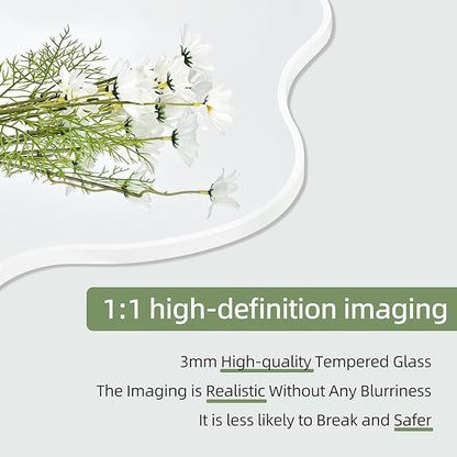White Irregular Wall Mirrors 24''x36'', Clouds Decorative Modern Mirror for Bedroom Bathroom Living Room or Entryway
