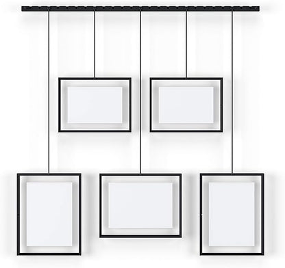 Umbra Exhibit Picture Frame Gallery Set, Adjustable Wall Collage Displays Five Photos (Two 4x6" and Three 5x7"), Set of 5, Black
