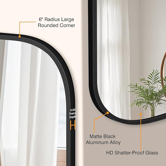 Bathroom Mirror for Wall, Black Bathroom Vanity Mirror for Over Sink 30 x 30, HD Reflection Shatterproof Square Mirror for Living Room Bedroom Entryway, Metal Frame