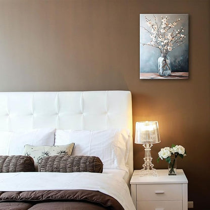 daktenn Floral Canvas Wall Art Bathroom Wall Art Pictures Wall Decor Home Decor Wall Decor for Bedroom Livingroom 12x16 Inches