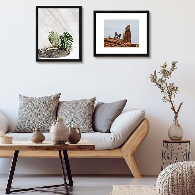 Golden State Art, 16x20 Picture Frame Set of 6 - Matted to 11x14 Photo - Engineered Wood Gallery Frame Set - Wall Mounting (Black,6 Pack)