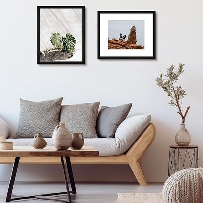 Golden State Art, 16x20 Picture Frame Set of 6 - Matted to 11x14 Photo - Engineered Wood Gallery Frame Set - Wall Mounting (Black,6 Pack)