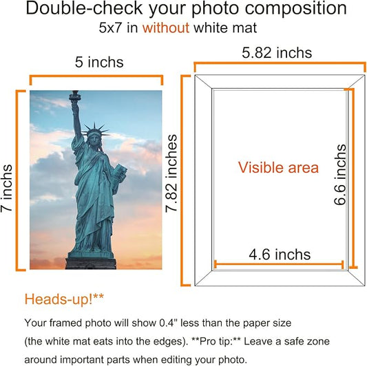 SESEAT 5x7 Pictrue Frame Set of 10, Wall and Tabletop Display, Mix Multi Color