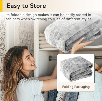 RELEANY Washable Area Rugs 8'x10' Non-Slip Modern Abstract Soft for Living Room Entryway Bedroom Nursery, Print Pattern, Gray White Grey