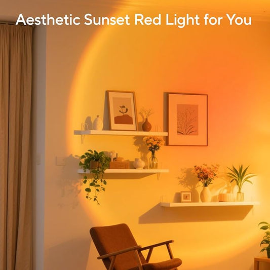 Neroupe Sunset Lamp Projector for Girls, Sunset Red Color Led Lamp Mood Lighting Night Light, 180° Adjustable Sunset Lamps for Living Room Decor/Home Decor/Bedroom Decor/Party