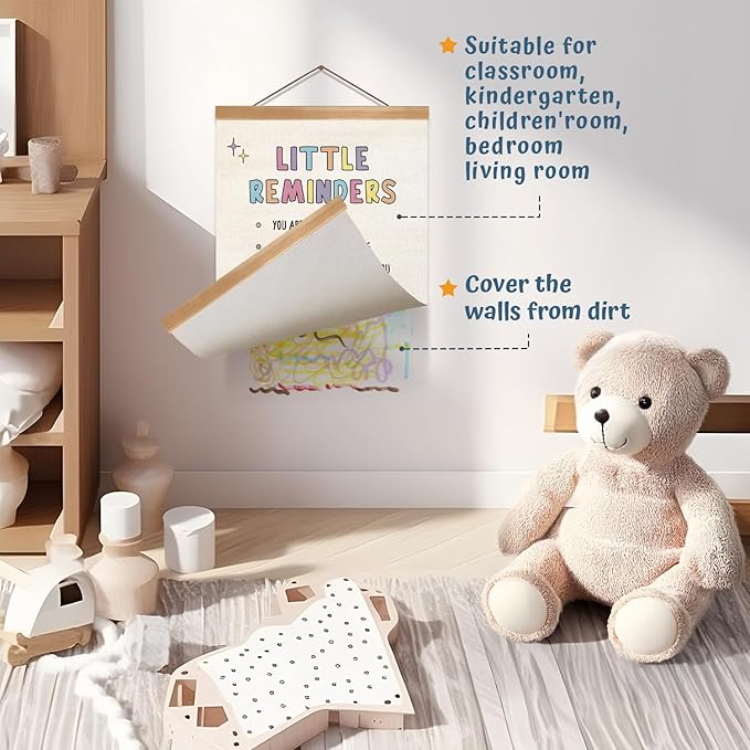 ZTGDA Little Reminders Wall Art,Inspirational Quotes Canvas Print with Wood Hanger Frame, Daily Reminder Poster for Bedroom Teens Room, or Classroom Decor, 12x16 Inches (Reminders)
