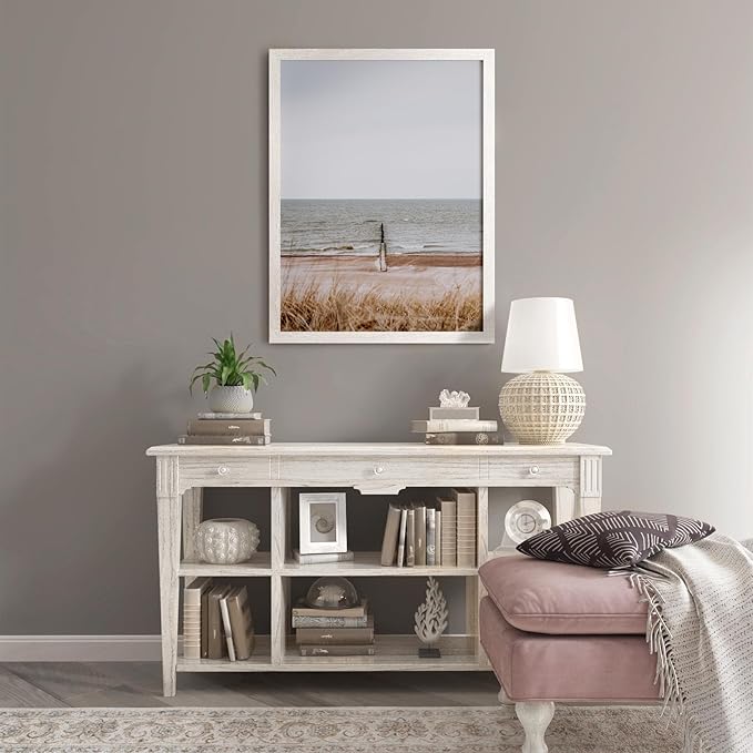 Momentworth 18x24 Frame Set of 3, White Wood Grain 18x24 Poster Frame for Gallery Wall Mounting (3 Pack,White)