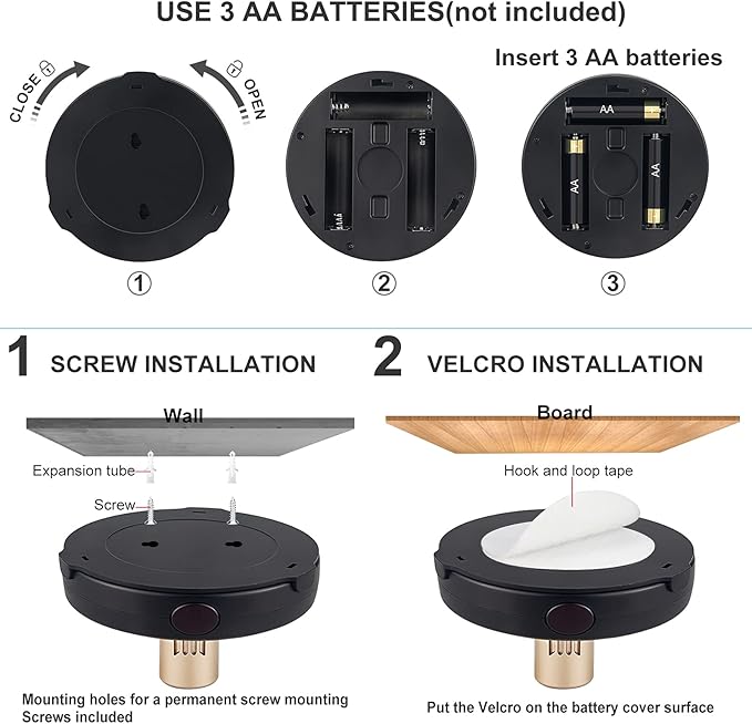 HAMVIDNE LED Spotlight, Battery Powered Picture Lights, Uplighting Indoor, Puck Lights with Remote, Stick Spot Light for Wall Art Display Dartboard Painting Artwork Accent Closet-4Pack
