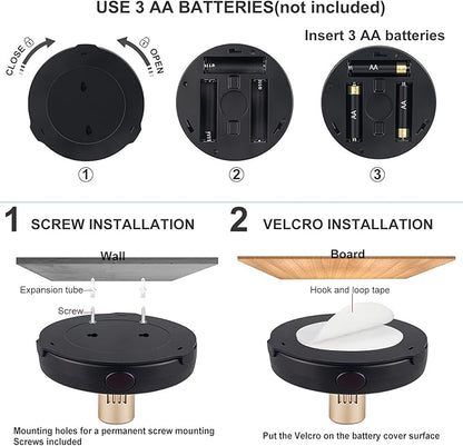 HAMVIDNE LED Spotlight, Battery Powered Picture Lights, Uplighting Indoor, Puck Lights with Remote, Stick Spot Light for Wall Art Display Dartboard Painting Artwork Accent Closet-4Pack