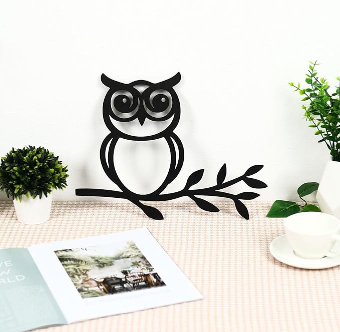 Zzbakress Wooden Owl and Olive Leaf Wall Art Decoration,Wall Decor for Living Room Indoor Outdoor Decoration