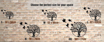 VAILLA Wooden Tree Ring Wall Art 3D Wall Decor Wood Round Wall Hanging Sculpture Modern Home Decoration Textured Sculptures for Living Room Bedroom Office Dinnig Room Family Tree Wall Hangings - Birds