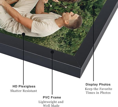 JCJMY 12 Packs 6x9 Picture Frames, Display 4x6 with Mat or 6x9 without Mat, Sturdy 6 by 9 Frames Bulk Set of 12 Collage Wall Decor Photo Frames Set for Wall and Tabletop, Black