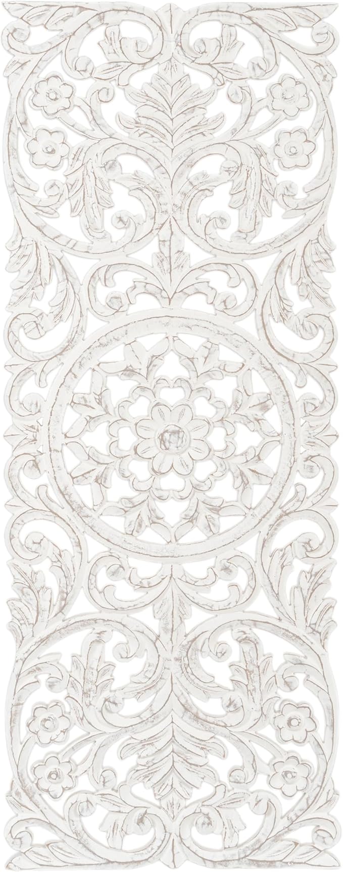 JFY Designs Wall Medallion - Wooden Wall Decor, Hand Carved & Embossed Decorative Wall Sculpture, Boho Farmhouse Wall Art, Perfect for Home, Office or any Living Space
