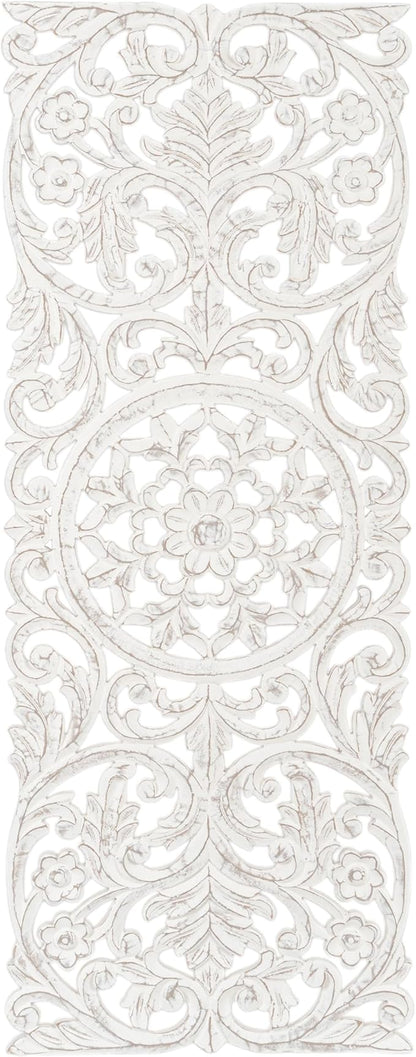 JFY Designs Wall Medallion - Wooden Wall Decor, Hand Carved & Embossed Decorative Wall Sculpture, Boho Farmhouse Wall Art, Perfect for Home, Office or any Living Space
